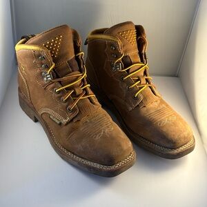 Dan Post Women's Mesa Work Boot Sz 10M Brown Square Toe Waterproof DP59442